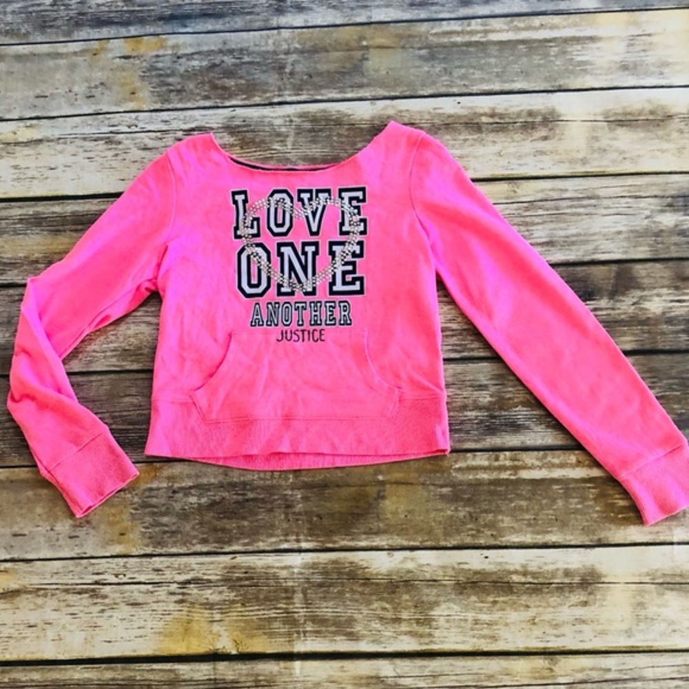 18. Girls adorable justice crewneck! Size 8
